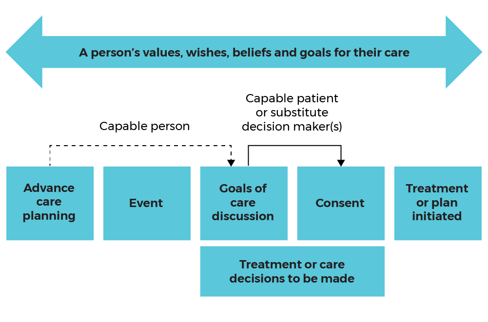 a person's values, wishes, beliefs and goals for their care